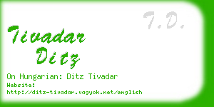 tivadar ditz business card